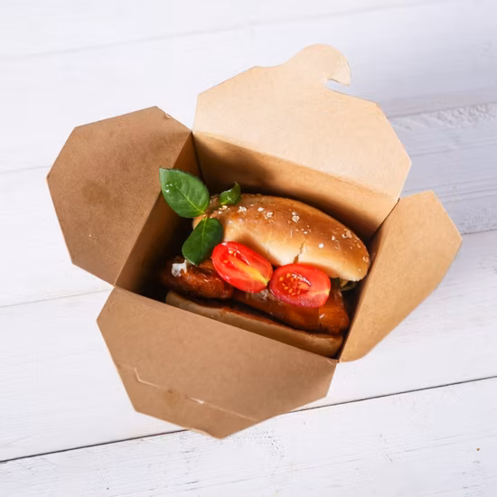 Customized Plain White/Kraft Pasta Food Packaging Paper Packaging Fast Food Packing