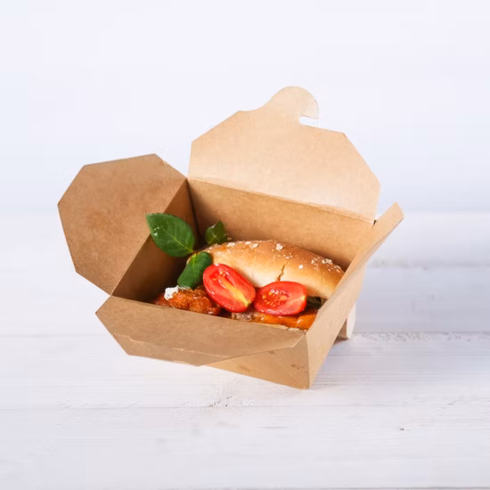 Customized Plain White/Kraft Pasta Food Packaging Paper Packaging Fast Food Packing