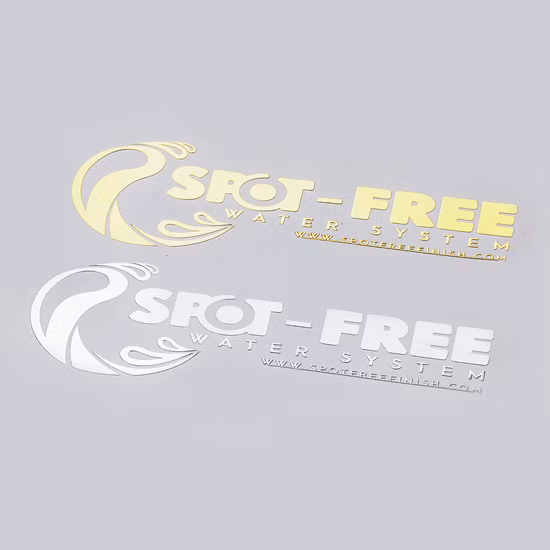 Pour le produit impression personnalisée étiquette adhésive Nickel Logo Badge transfert autocollant en métal